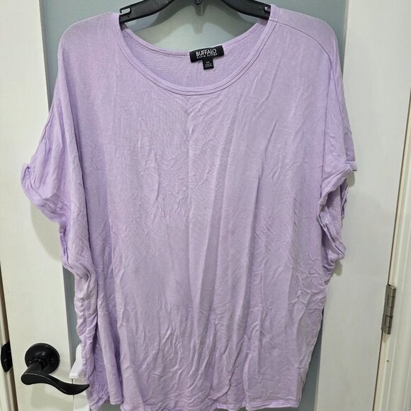 Buffalo David Bitton XXL Lavender Dolman Sleeve T-Shirt Loose Fit Cozy Tee - Picture 1 of 7